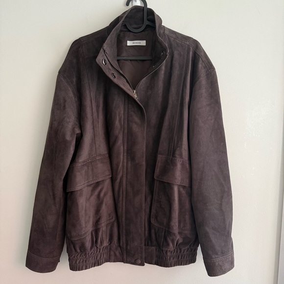 NEVER WORN Real Suede Leather Bomber Jacket - Picture 4 of 16
